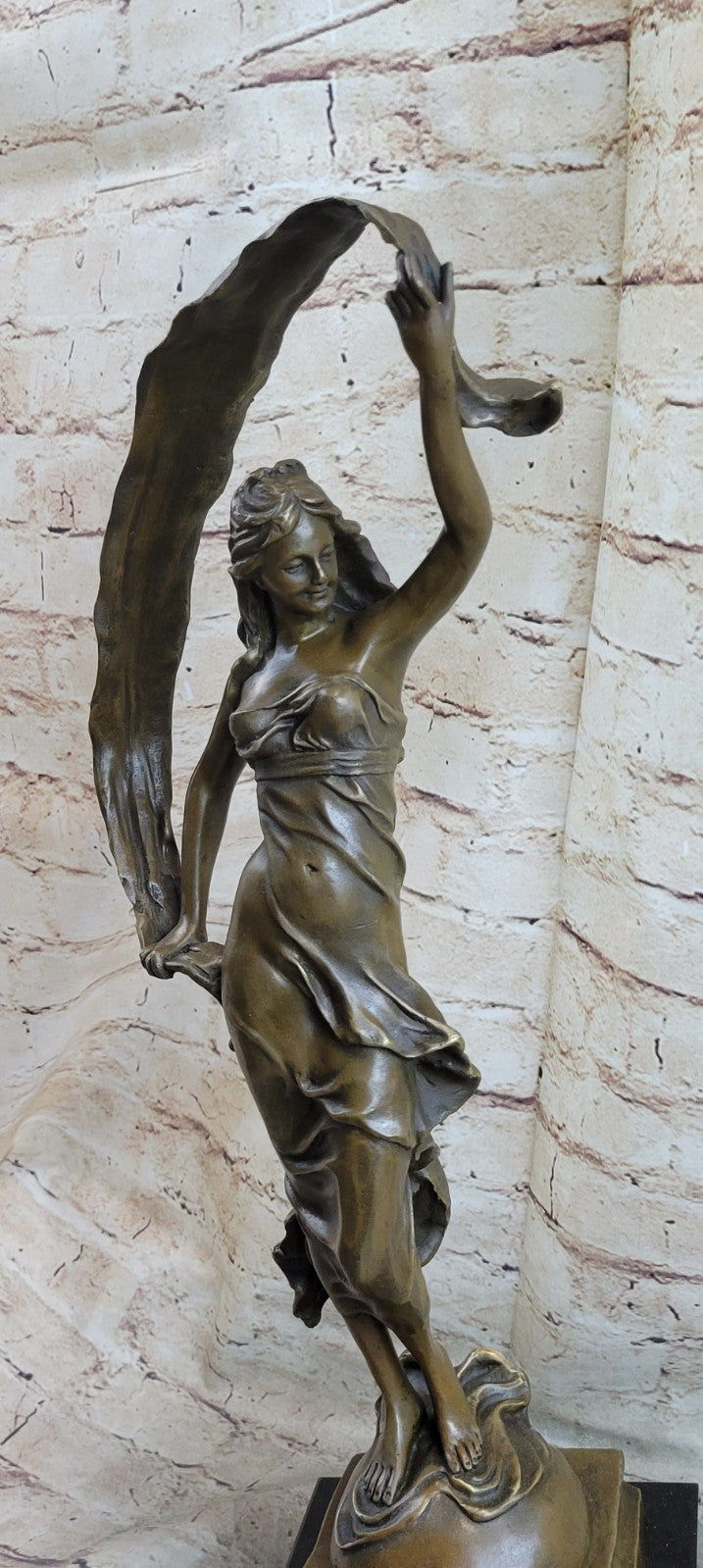 Original Art Nouveau Dancer By Italian Artist Aldo Vitaleh Bronze Sculpture SALE