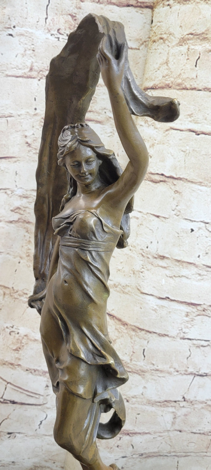 Original Art Nouveau Dancer By Italian Artist Aldo Vitaleh Bronze Sculpture SALE