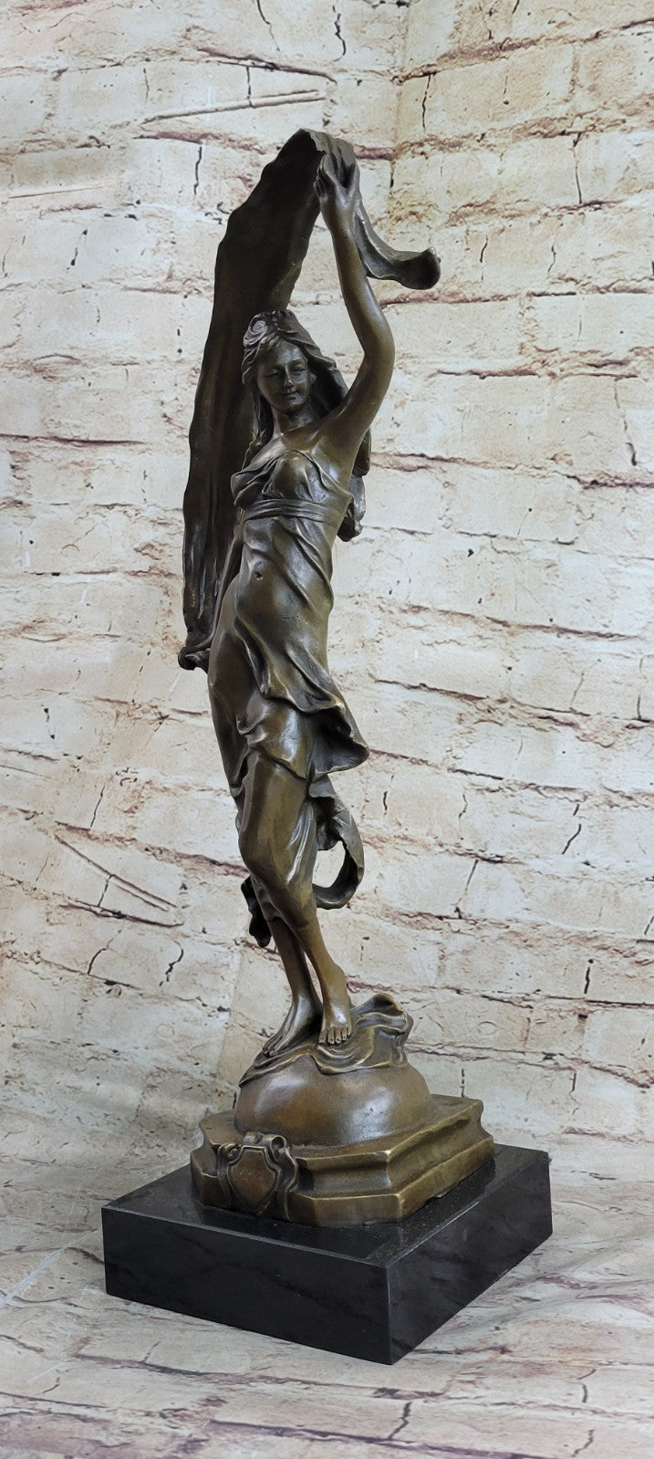 Original Art Nouveau Dancer By Italian Artist Aldo Vitaleh Bronze Sculpture SALE