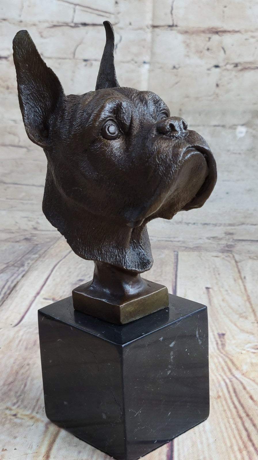 Handcrafted bronze sculpture SALE Art Base Marble Bulldog Boxer English German