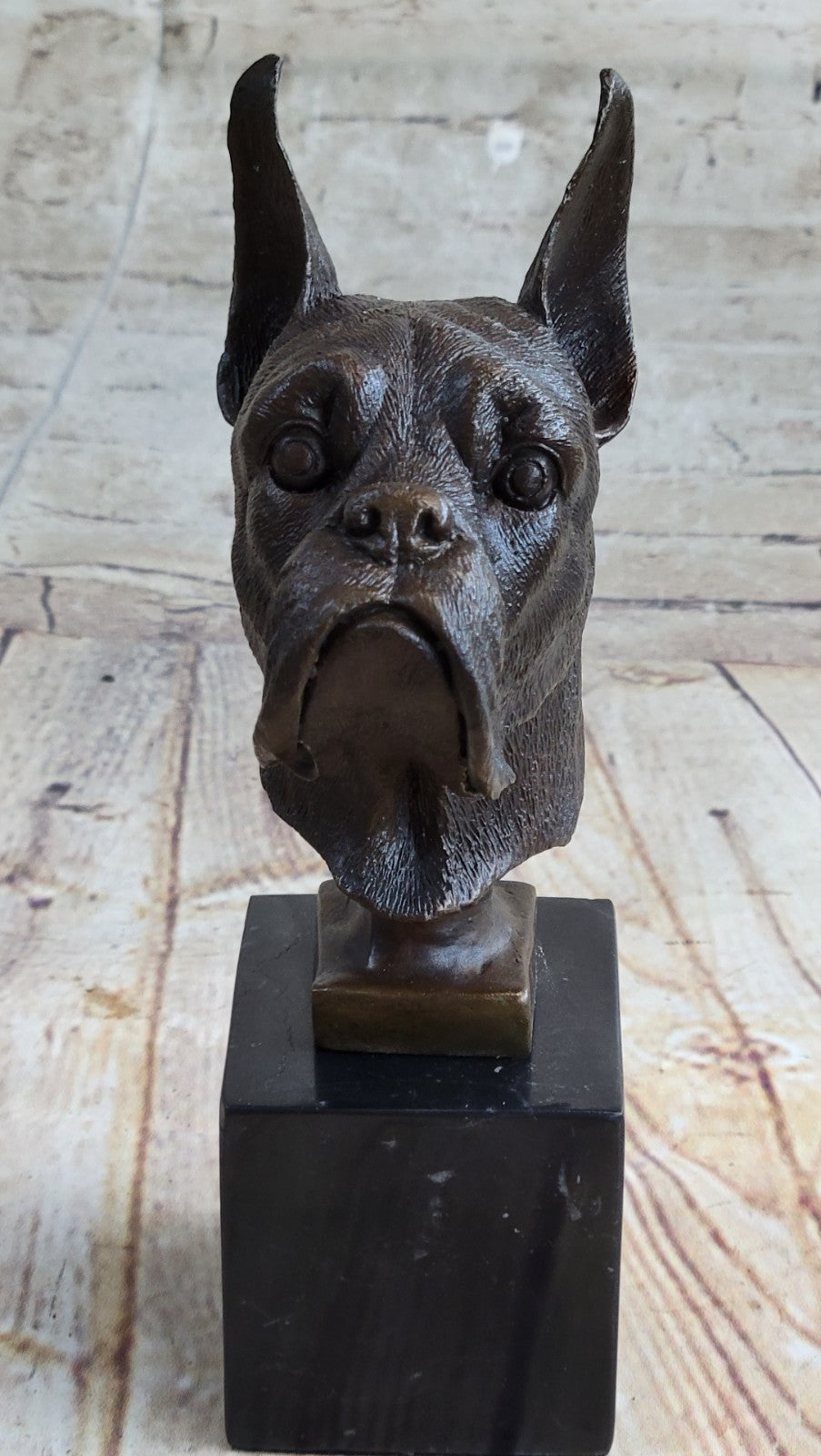 Handcrafted bronze sculpture SALE Art Base Marble Bulldog Boxer English German