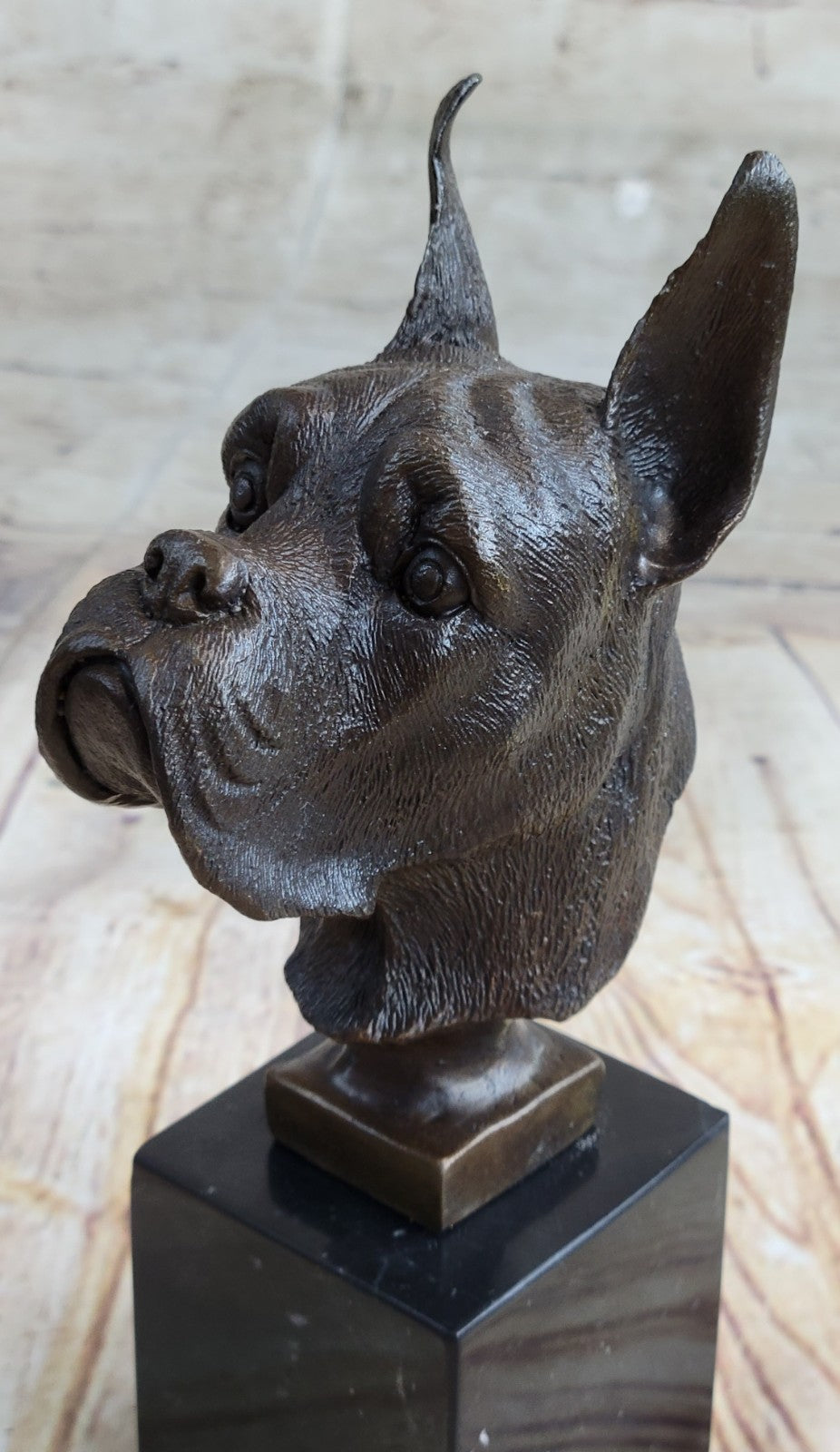 Handcrafted bronze sculpture SALE Art Base Marble Bulldog Boxer English German