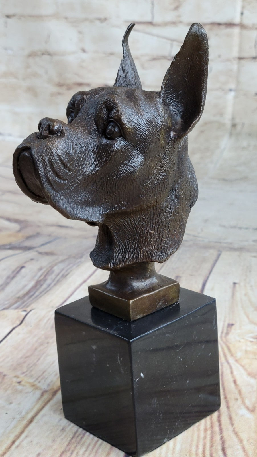 Handcrafted bronze sculpture SALE Art Base Marble Bulldog Boxer English German