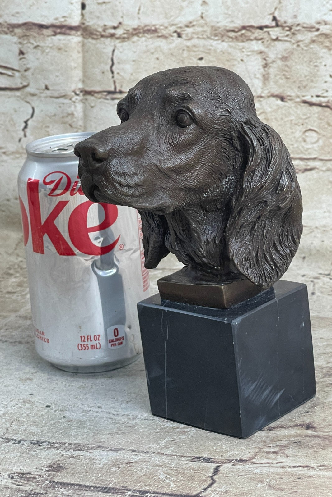 bronze sculpture Bookend Book End Animal Pet Dog Spaniel Cocker Bust Figurine