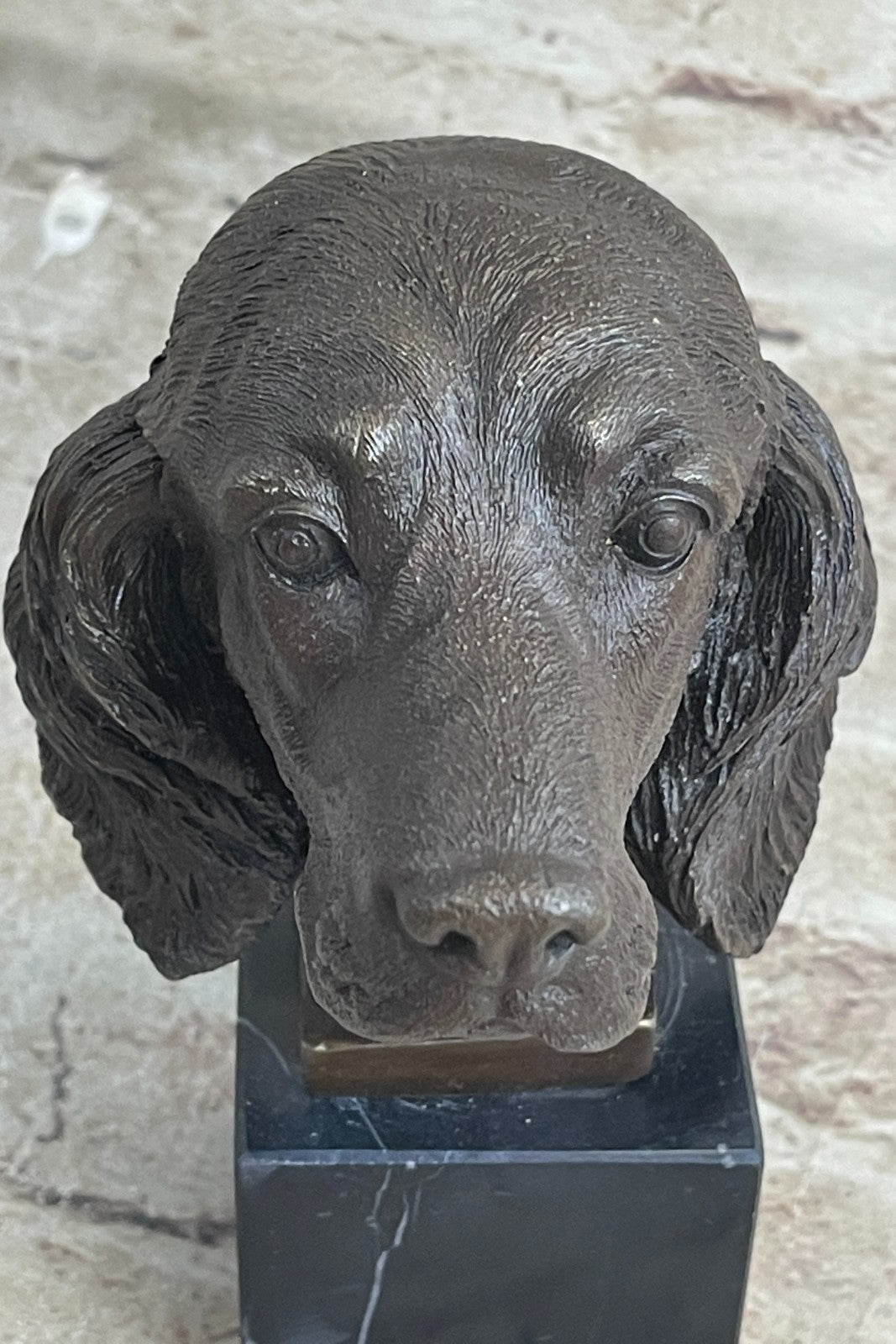 bronze sculpture Bookend Book End Animal Pet Dog Spaniel Cocker Bust Figurine