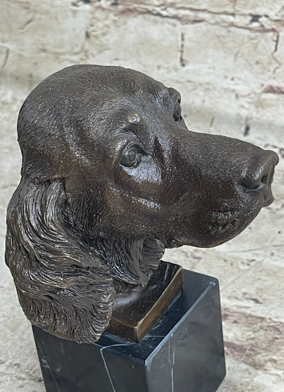 bronze sculpture Bookend Book End Animal Pet Dog Spaniel Cocker Bust Figurine