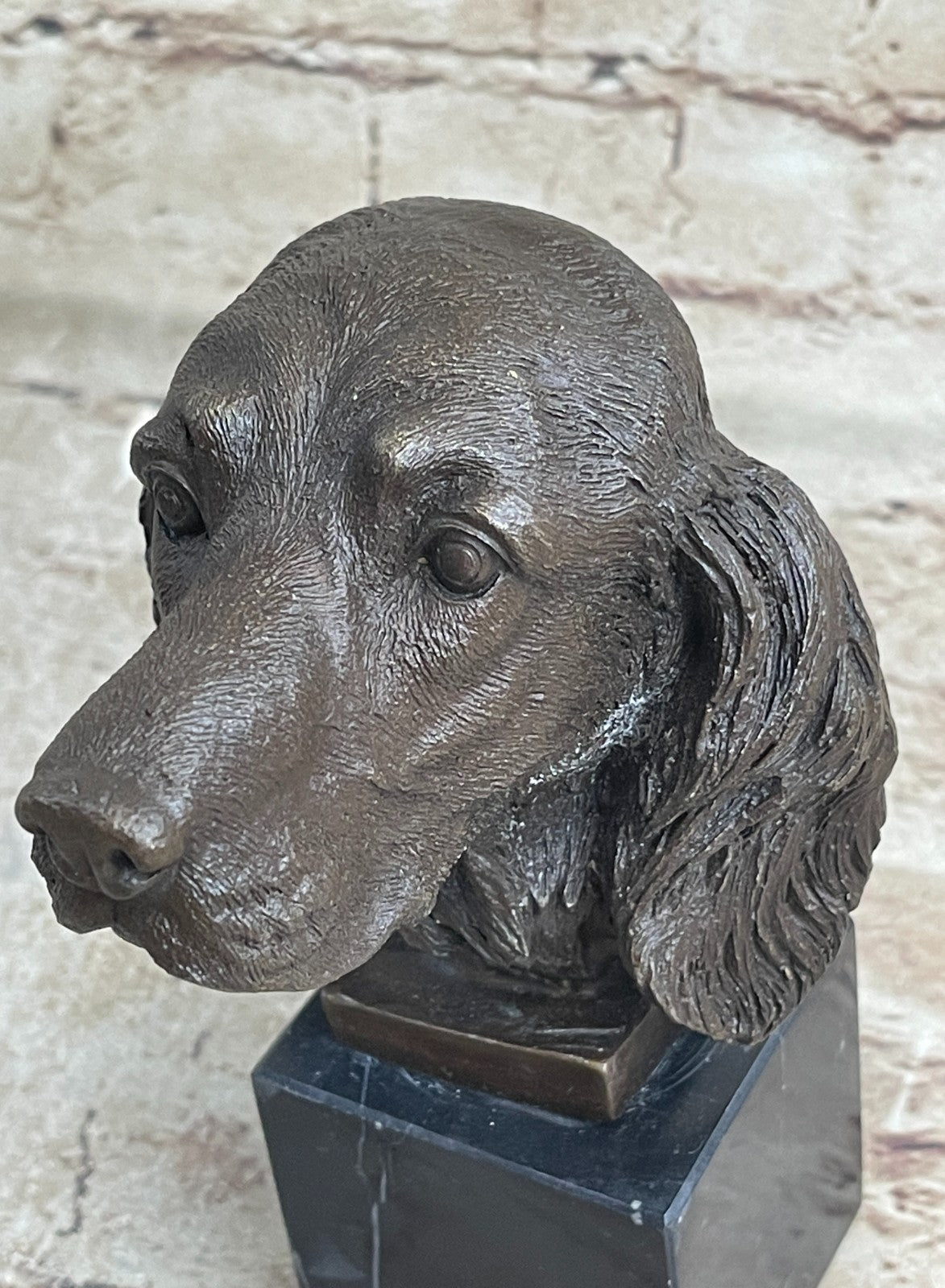 bronze sculpture Bookend Book End Animal Pet Dog Spaniel Cocker Bust Figurine