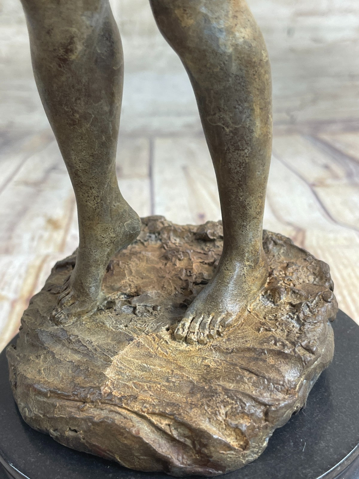 Original Aldo Vitaleh Tall Nude Sexy Woman Bronze Sculpture Marble Base Statue