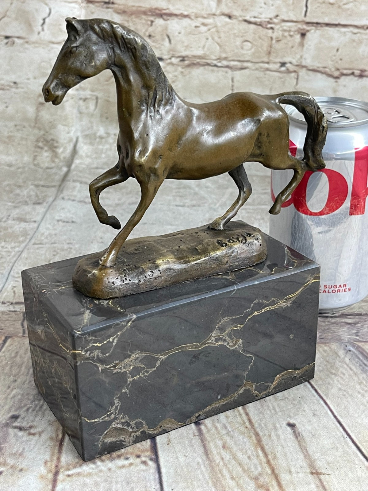 Handcrafted bronze sculpture SALE Marble Deco Art Marble Horse Galloping Figure