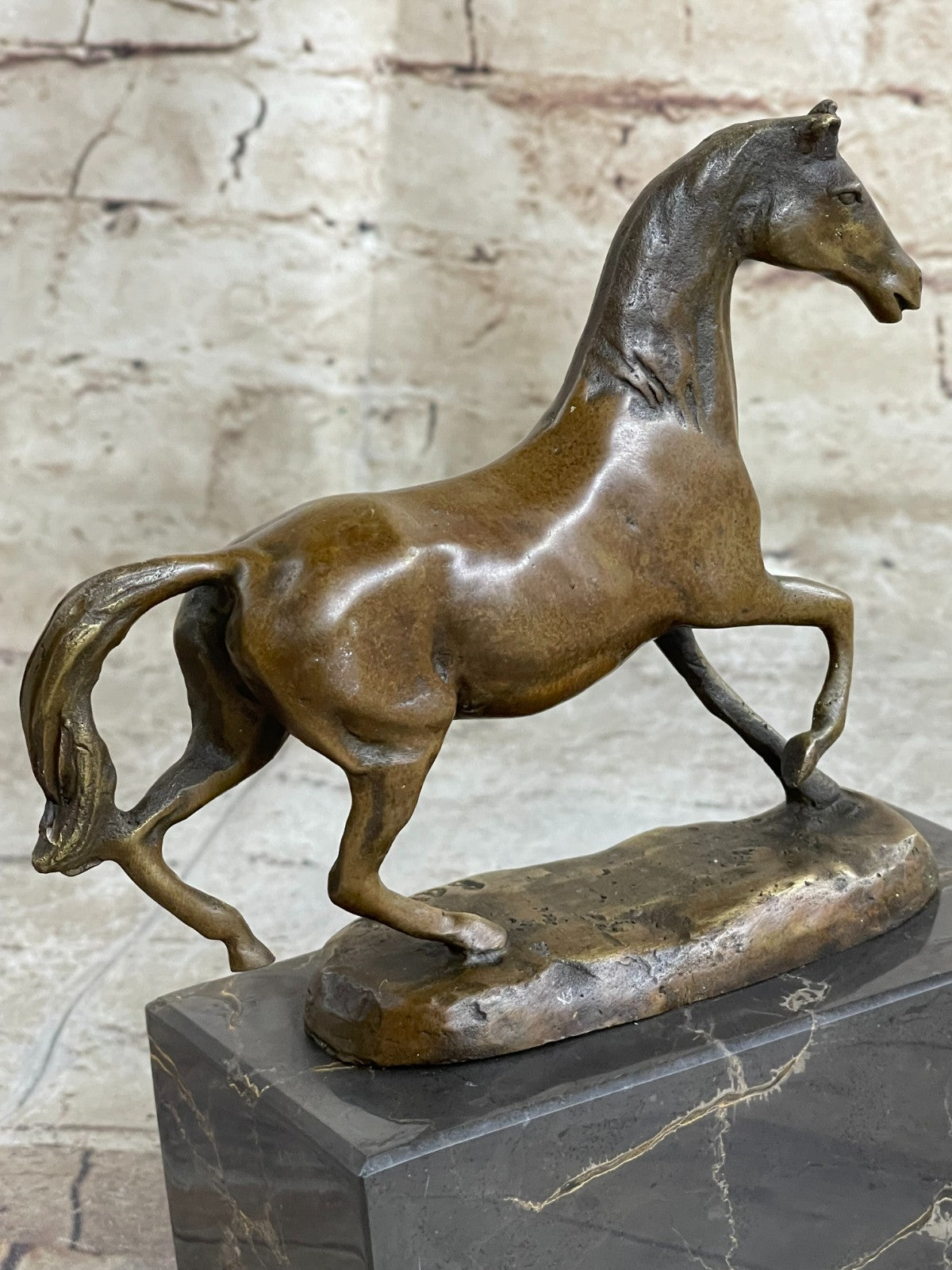 Handcrafted bronze sculpture SALE Marble Deco Art Marble Horse Galloping Figure