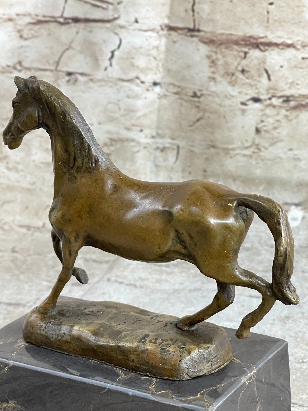 Handcrafted bronze sculpture SALE Marble Deco Art Marble Horse Galloping Figure