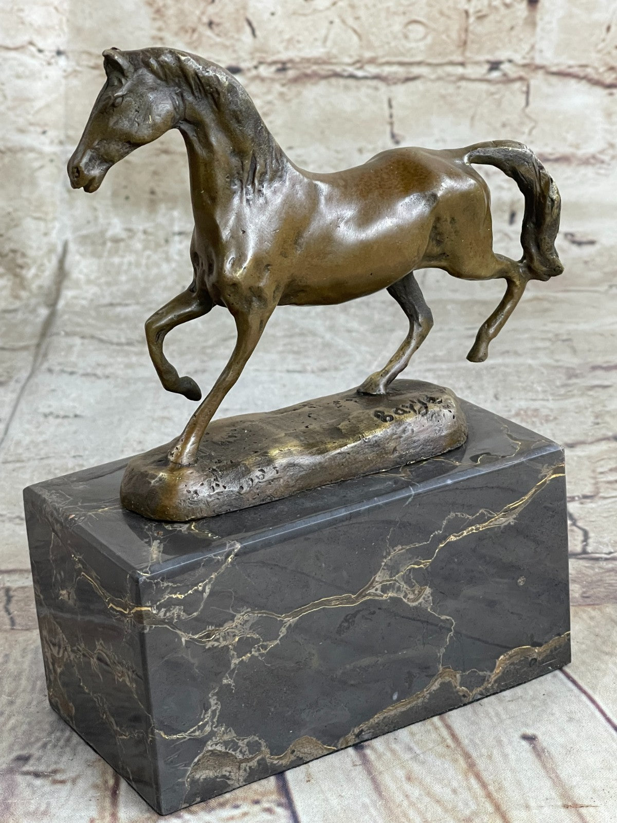 Handcrafted bronze sculpture SALE Marble Deco Art Marble Horse Galloping Figure