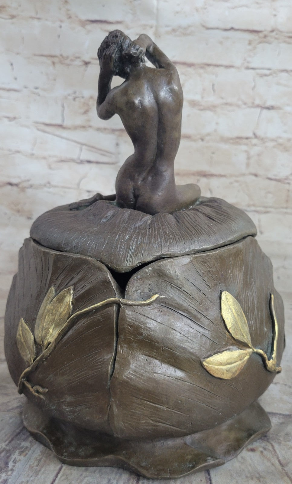 Handcrafted bronze sculpture SALE Signed Nude Nouveau Art Jugendstil French