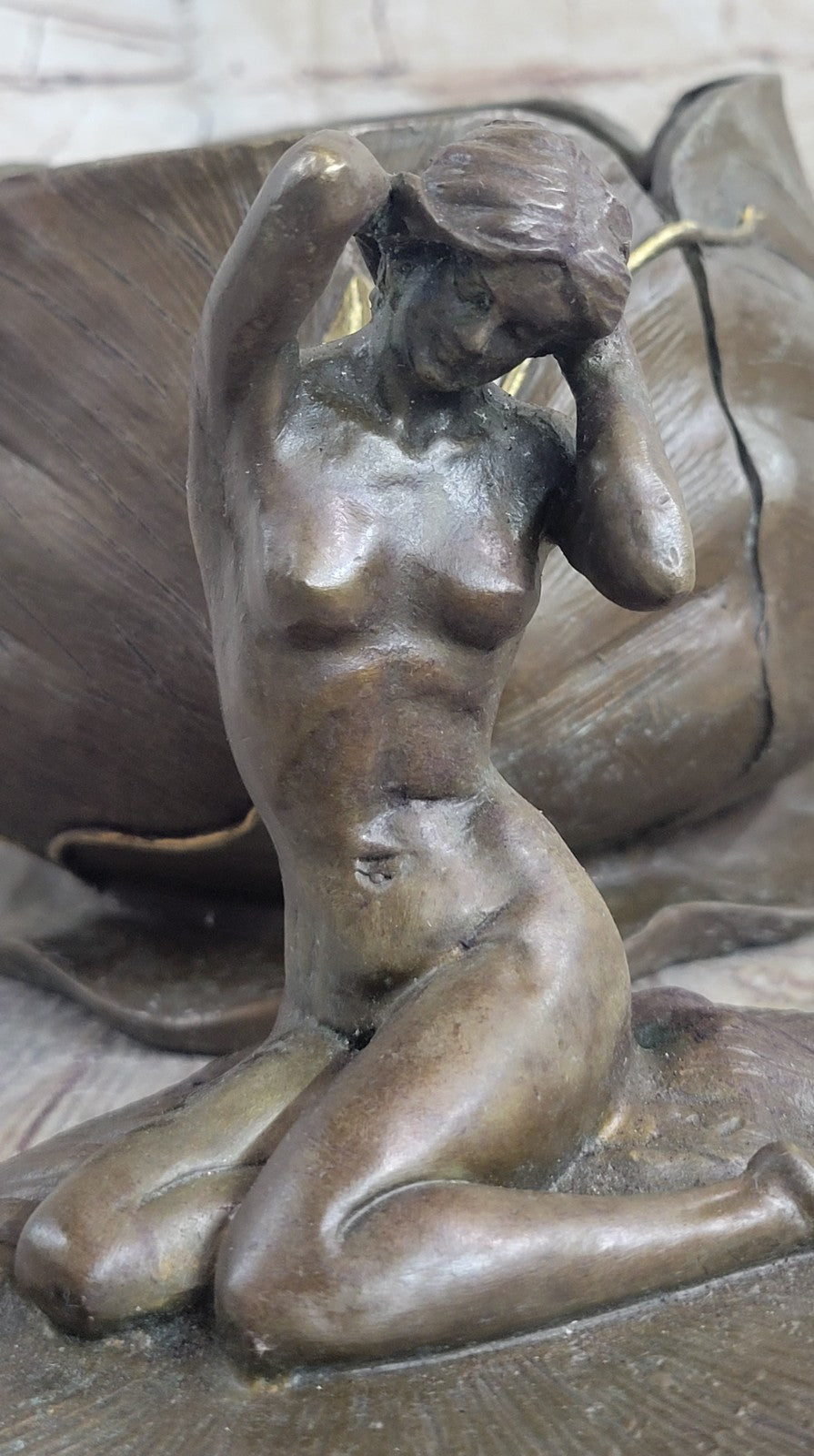 Handcrafted bronze sculpture SALE Signed Nude Nouveau Art Jugendstil French