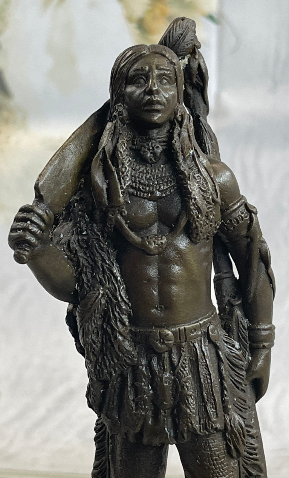 American Coypel Warrior Handcrafted Bronze Sculpture Statue Figurine Figure Deal