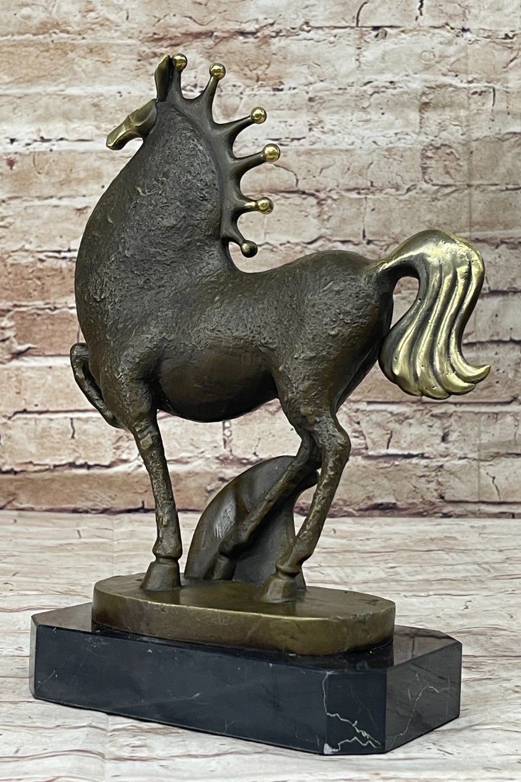 Abstract Horse Bronze Statue by Milo Mid Century Collectible Handcrafted Sculpture