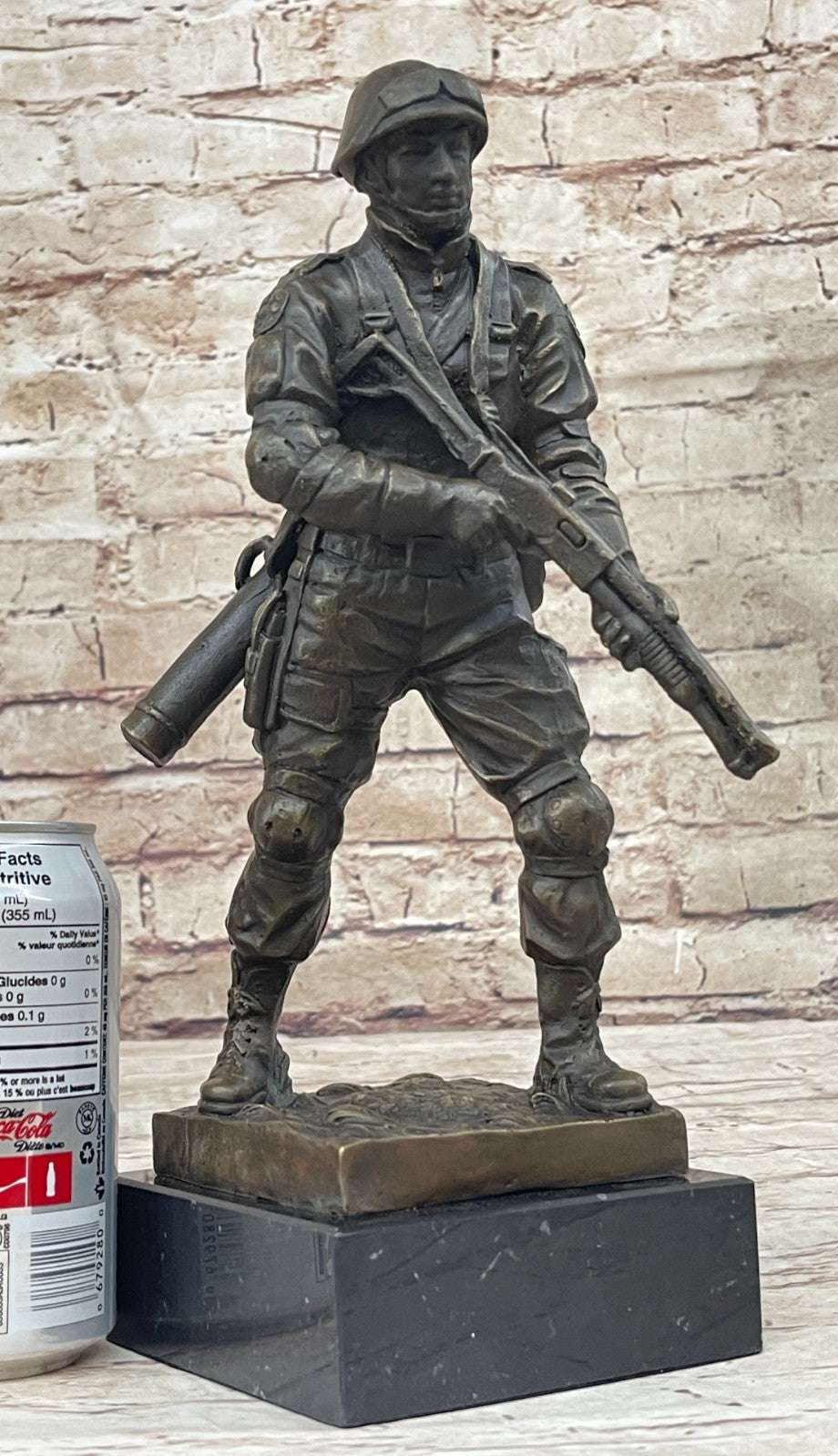 Milo`s Signed Soldier Sculpture: Bronze Artwork, Battle Field Figurine, Lost Wax Method