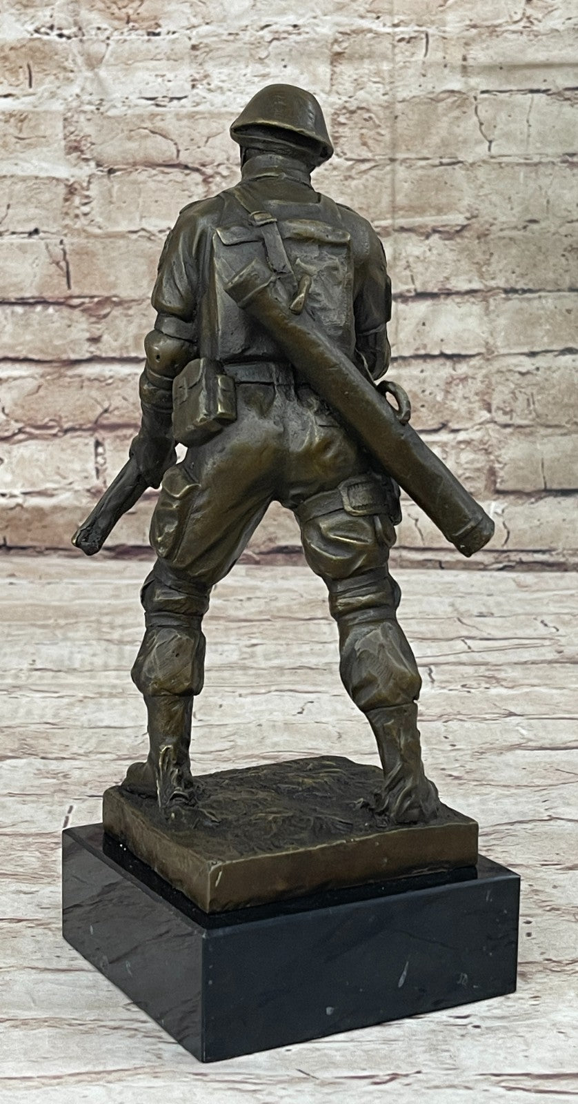 Milo`s Signed Soldier Sculpture: Bronze Artwork, Battle Field Figurine, Lost Wax Method