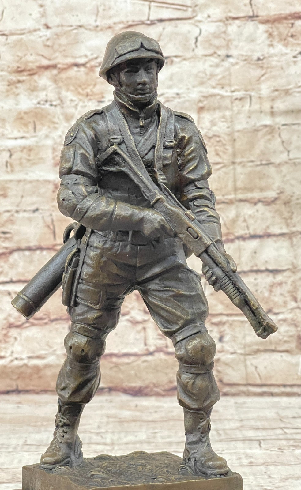 Milo`s Signed Soldier Sculpture: Bronze Artwork, Battle Field Figurine, Lost Wax Method