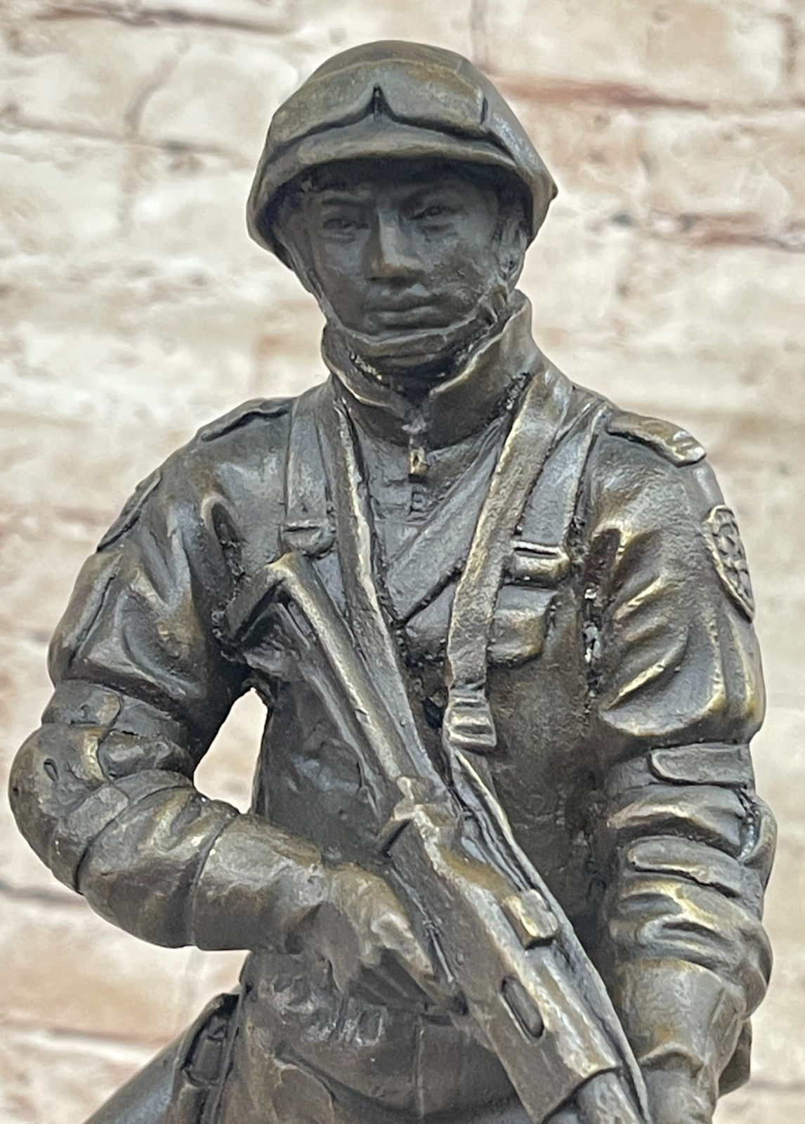 Milo`s Signed Soldier Sculpture: Bronze Artwork, Battle Field Figurine, Lost Wax Method