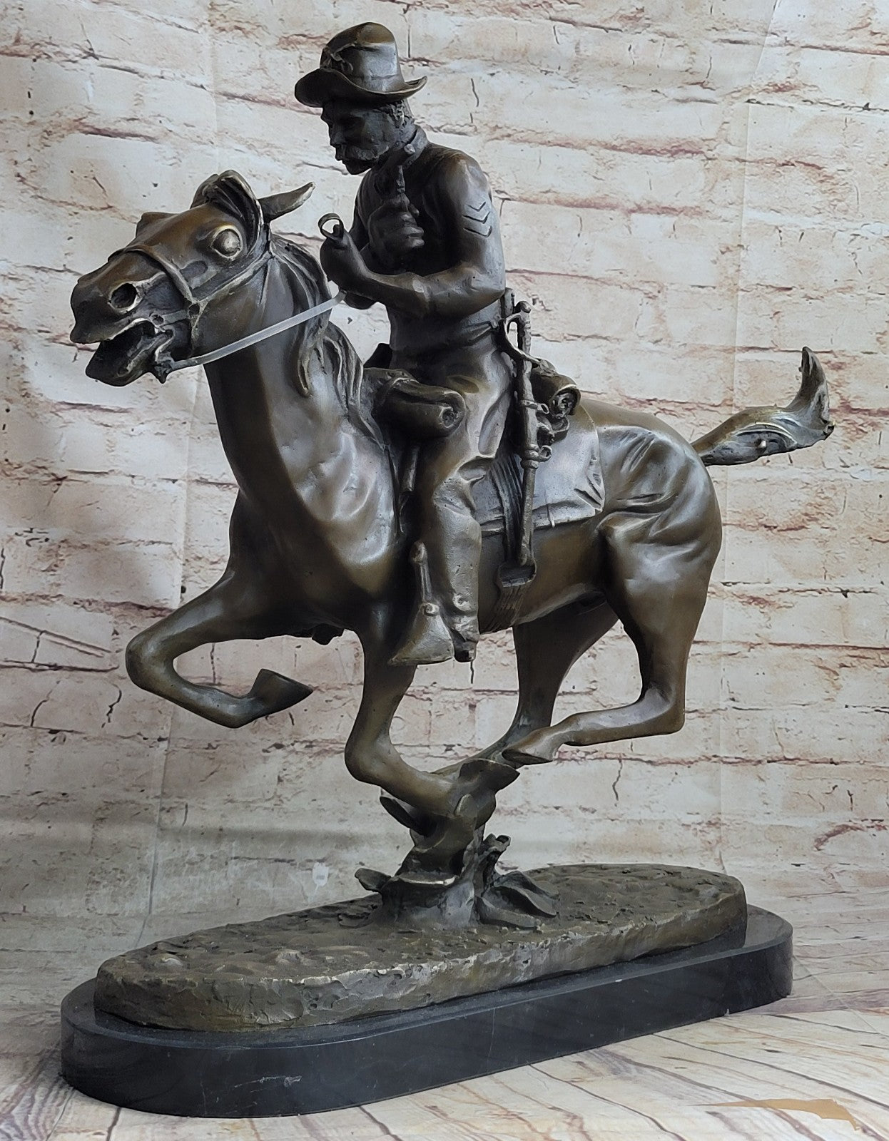 European Bronze Finery Old School Fighting Cowboy Genuine Bronze Scilp