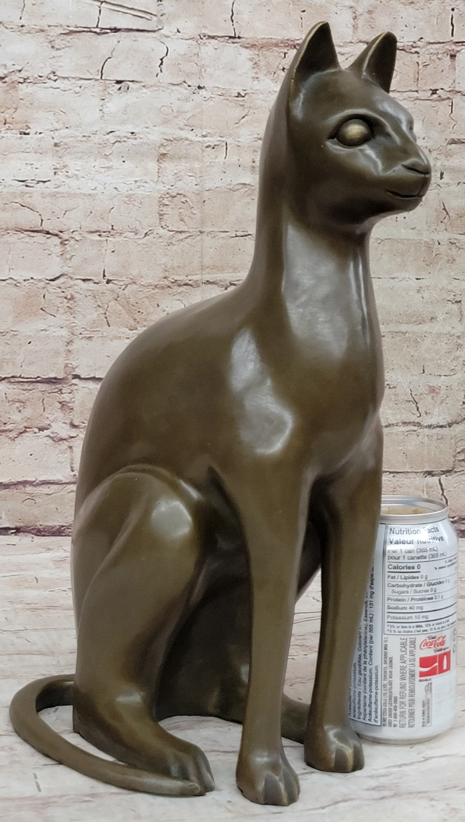 Fine Modern Art Bronze Egyptian Cat Statue by French Artist Moigniez Home Decor