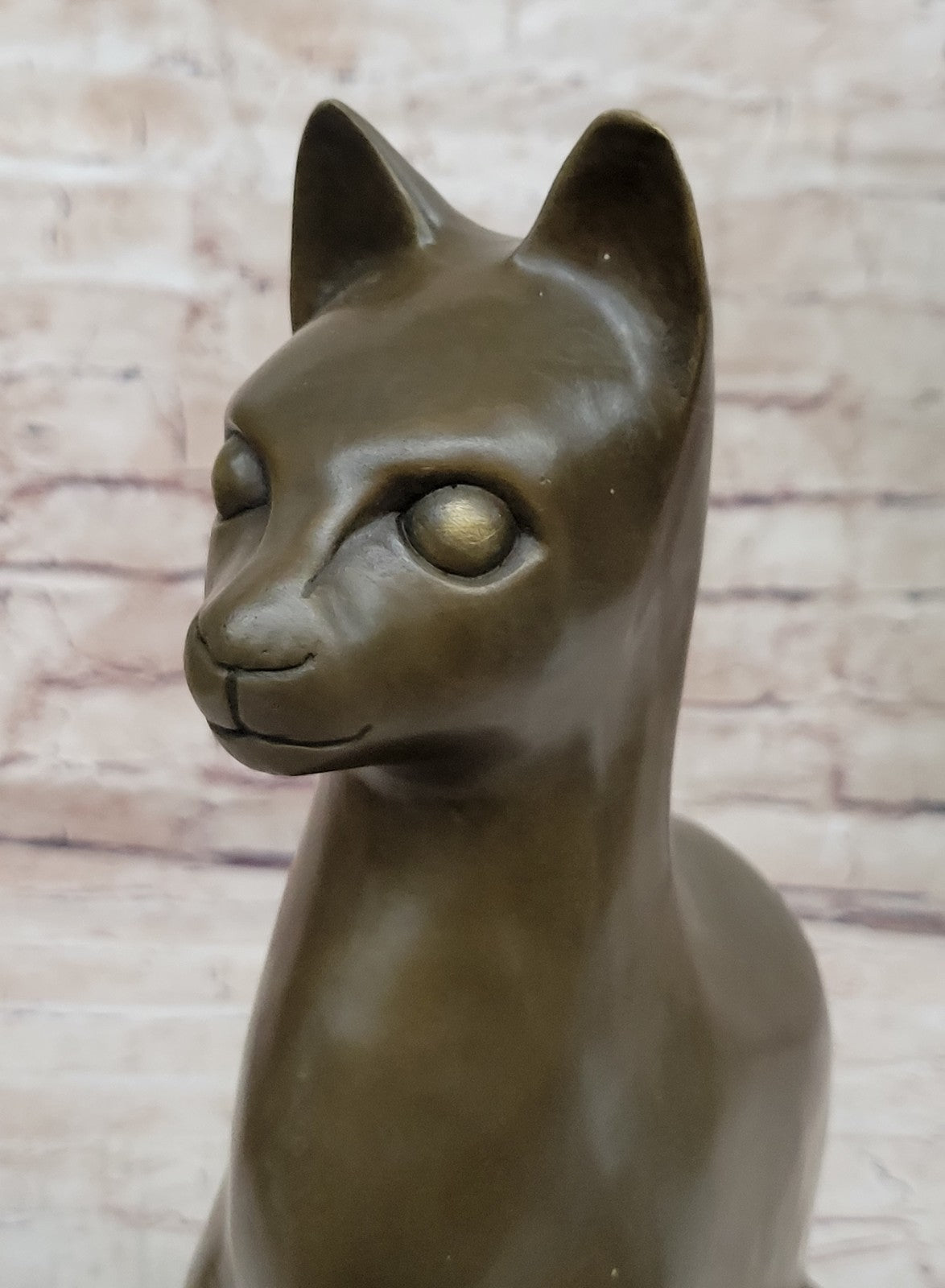 Fine Modern Art Bronze Egyptian Cat Statue by French Artist Moigniez Home Decor