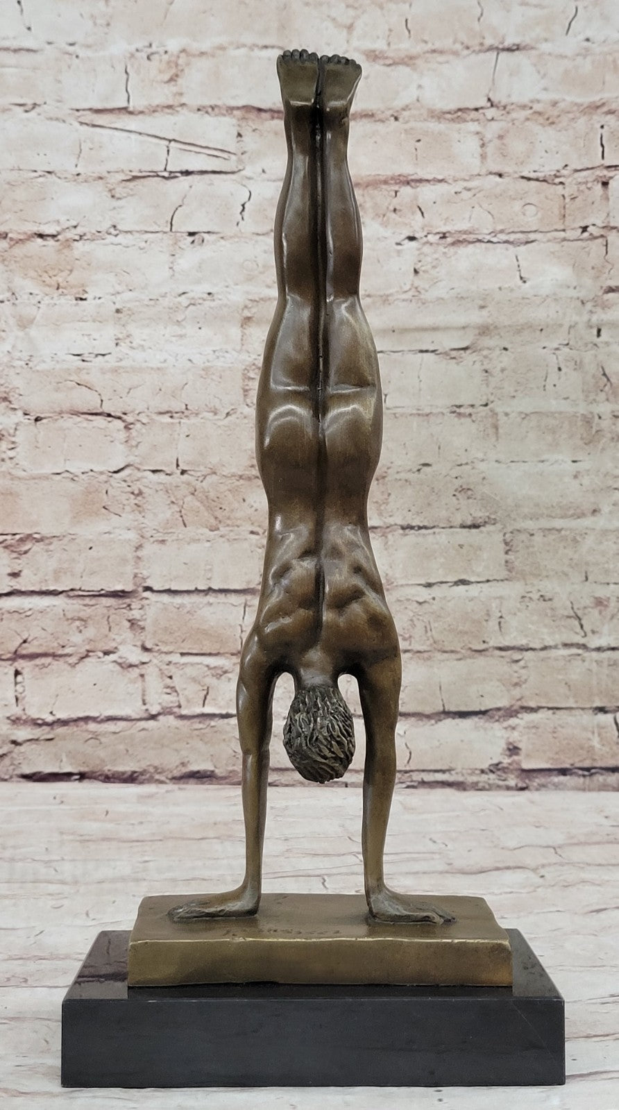 Bronze Sculpture Hand Stand Gymnast Figurine Hot Cast Lost Wax Method