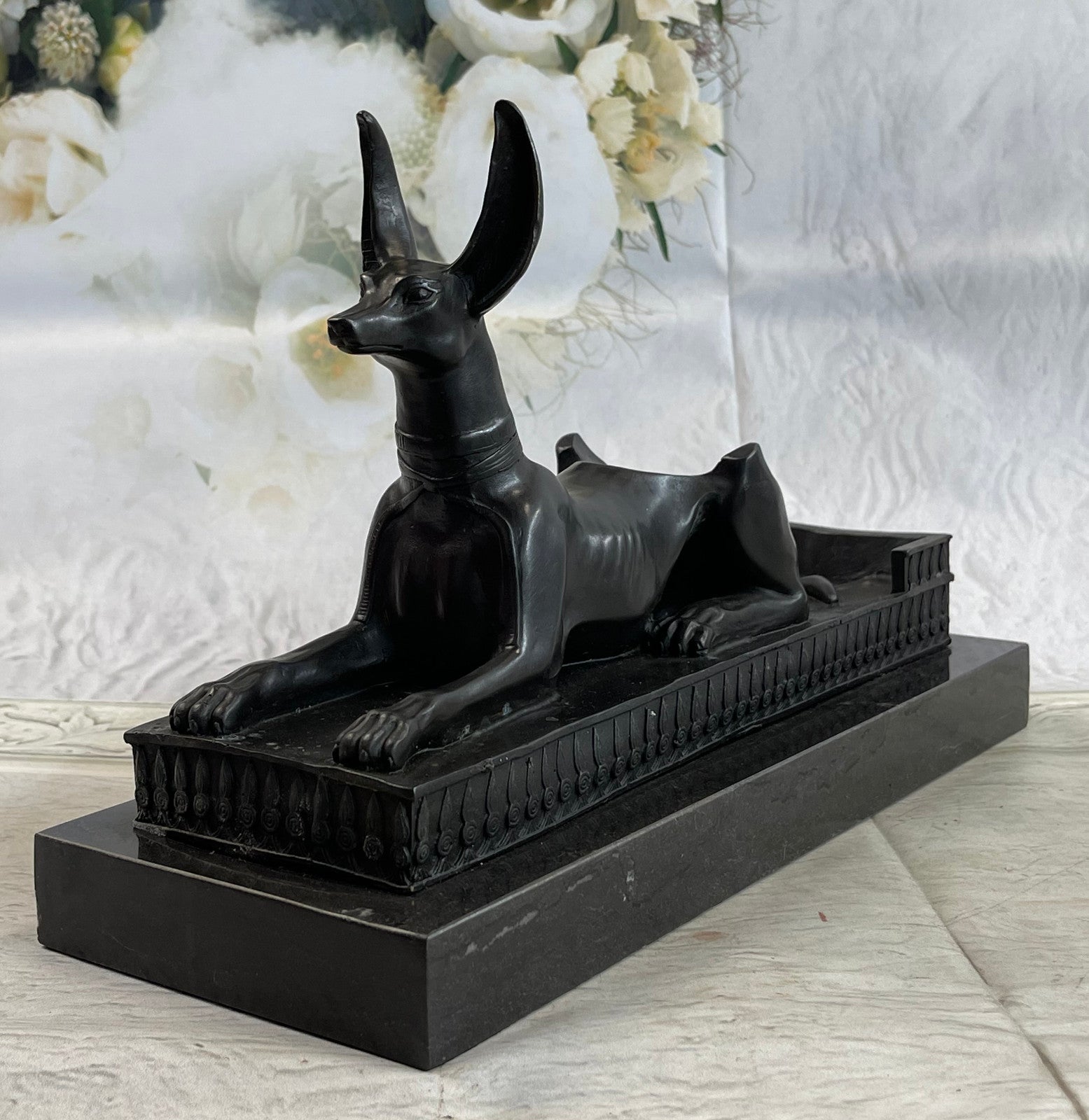 Art Deco Hand Made by Lost Wax Egypt Egyptian Dog Bronze Sculpture Statue Gift