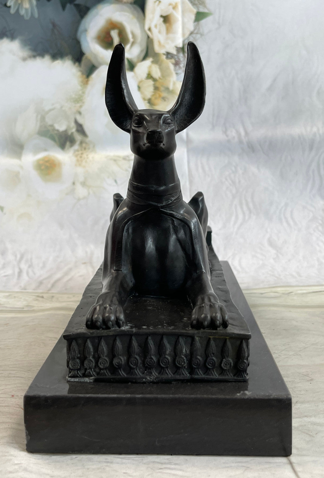 Art Deco Hand Made by Lost Wax Egypt Egyptian Dog Bronze Sculpture Statue Gift