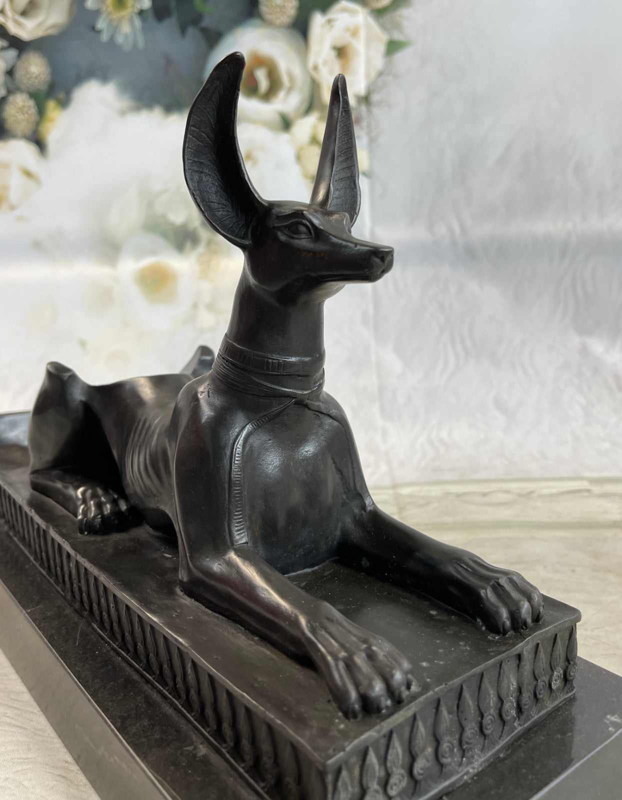 Art Deco Hand Made by Lost Wax Egypt Egyptian Dog Bronze Sculpture Statue Gift