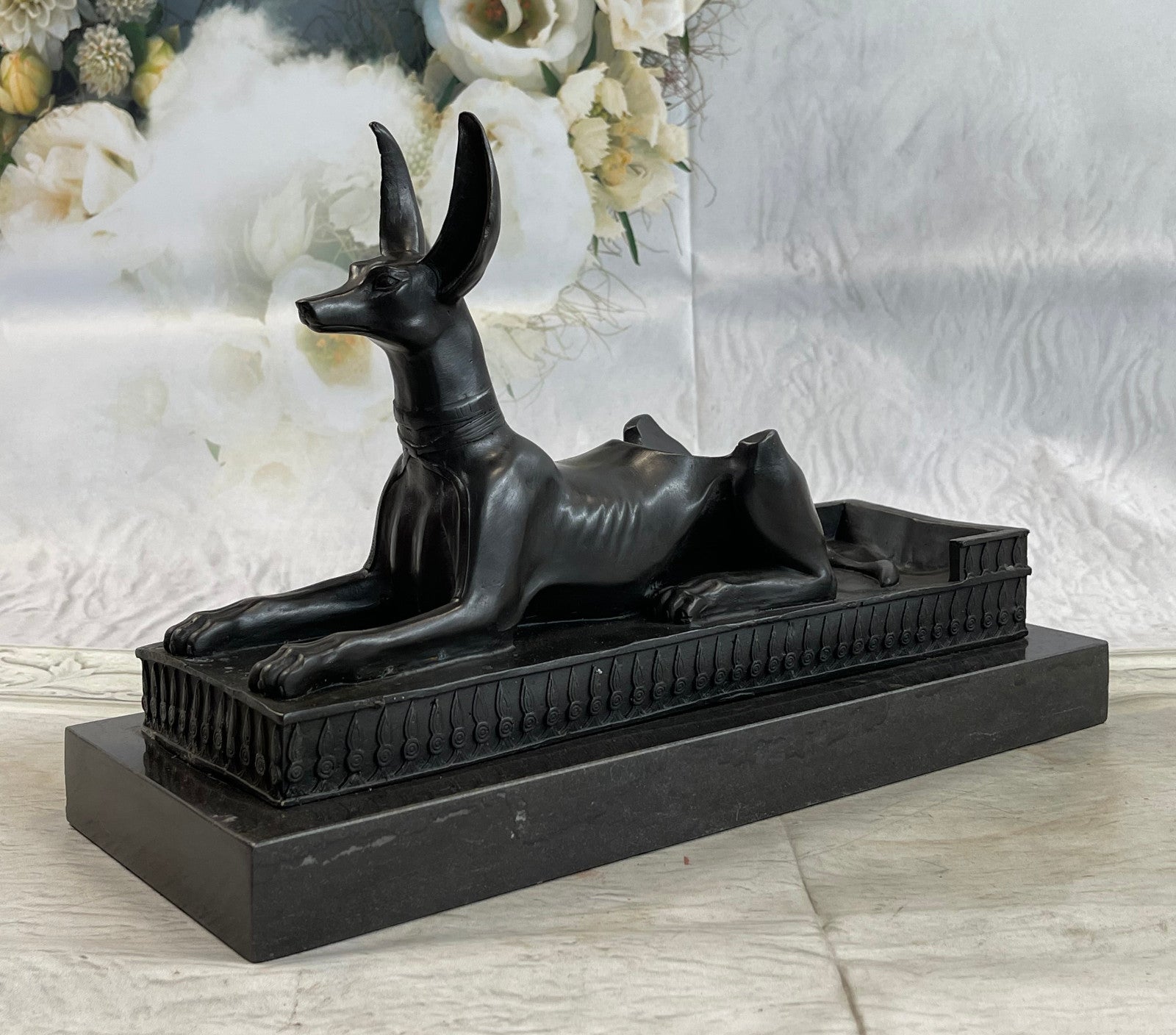 Art Deco Hand Made by Lost Wax Egypt Egyptian Dog Bronze Sculpture Statue Gift