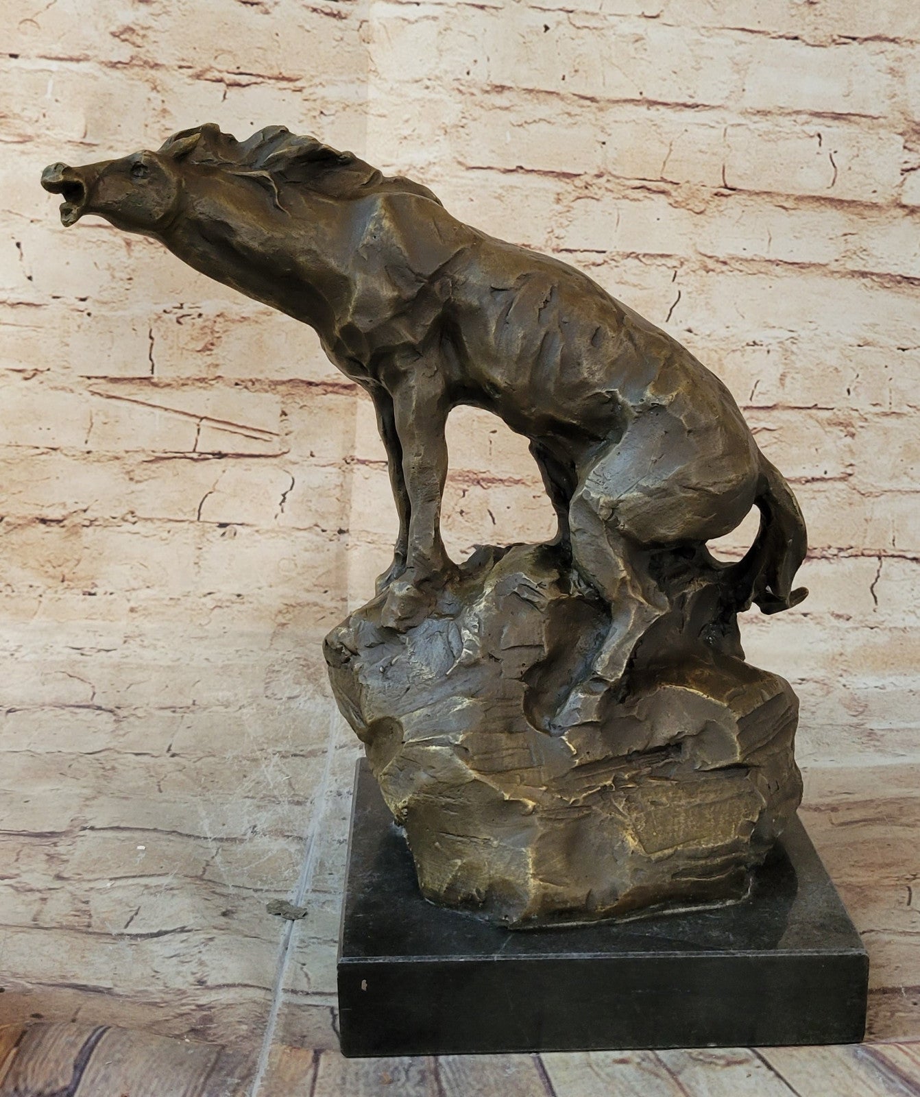 Large Abstract Modern Art Horse Gallops Bronze Sculpture Statue Figurine