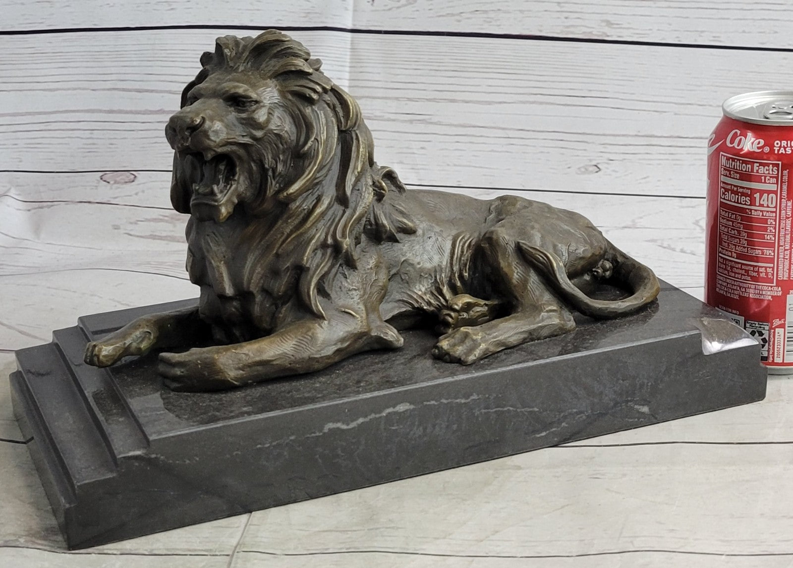 Bronze Sculpture Home Decoration Detailed Lion Figurine Figure Artwork Decor Art
