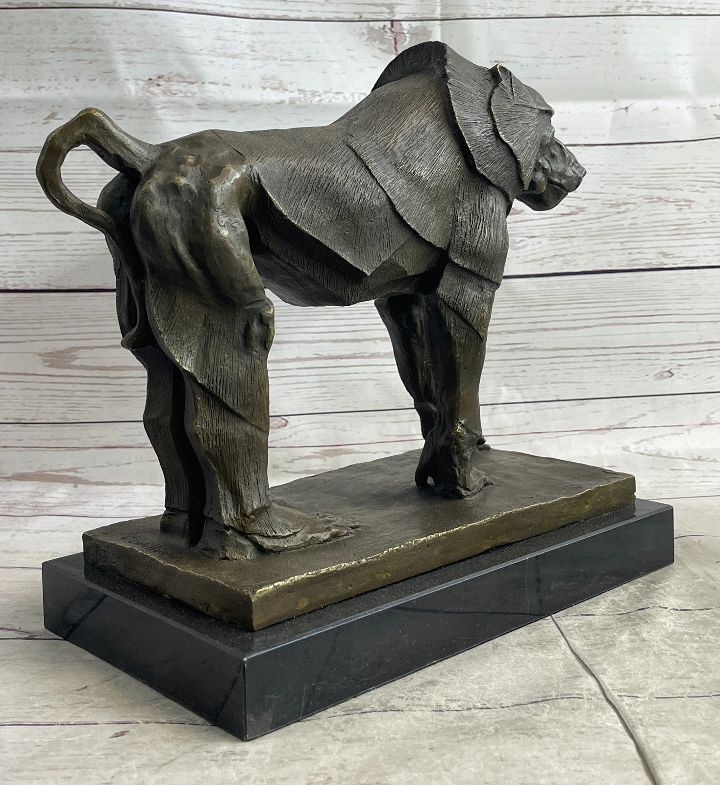 Baboon  Statue by European Bronze Finery Original Wildlife Animal Artwork Statue