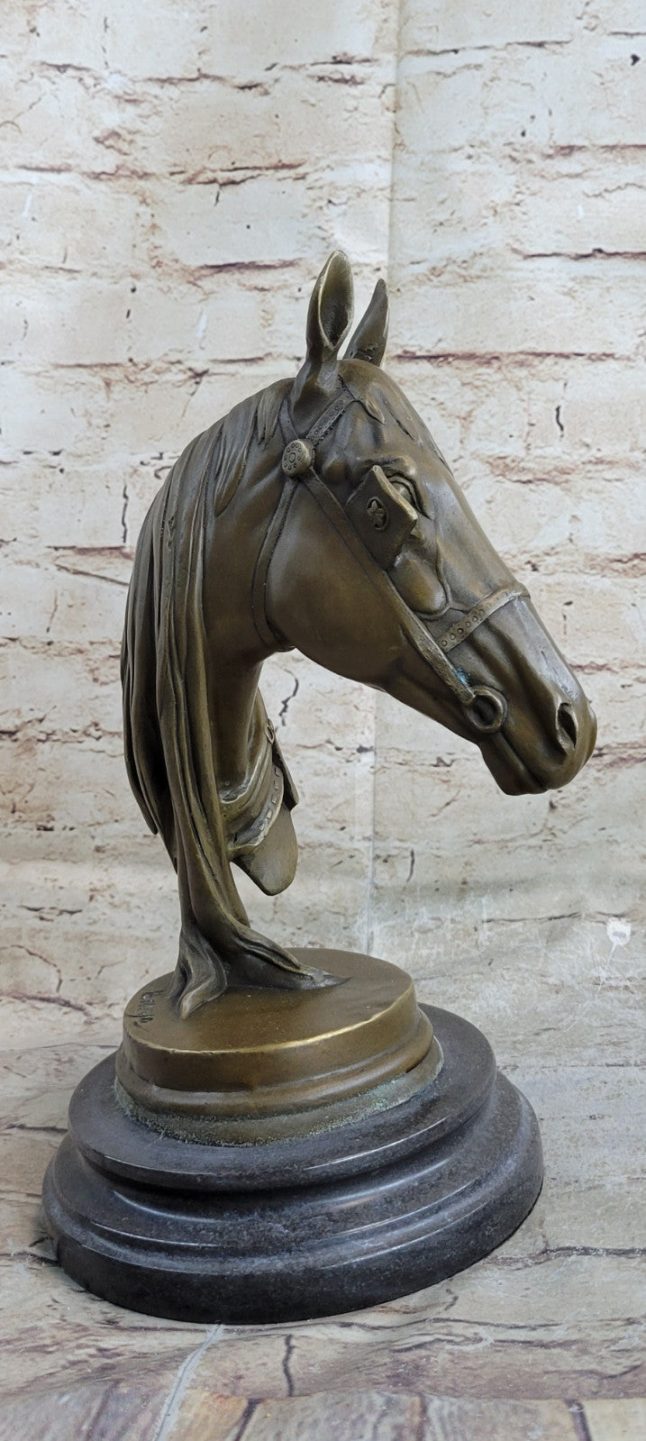 Handcrafted bronze sculpture SALE Decor Home Barye Marble Head Horses Cast Hot