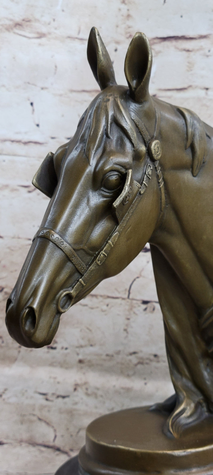 Handcrafted bronze sculpture SALE Decor Home Barye Marble Head Horses Cast Hot