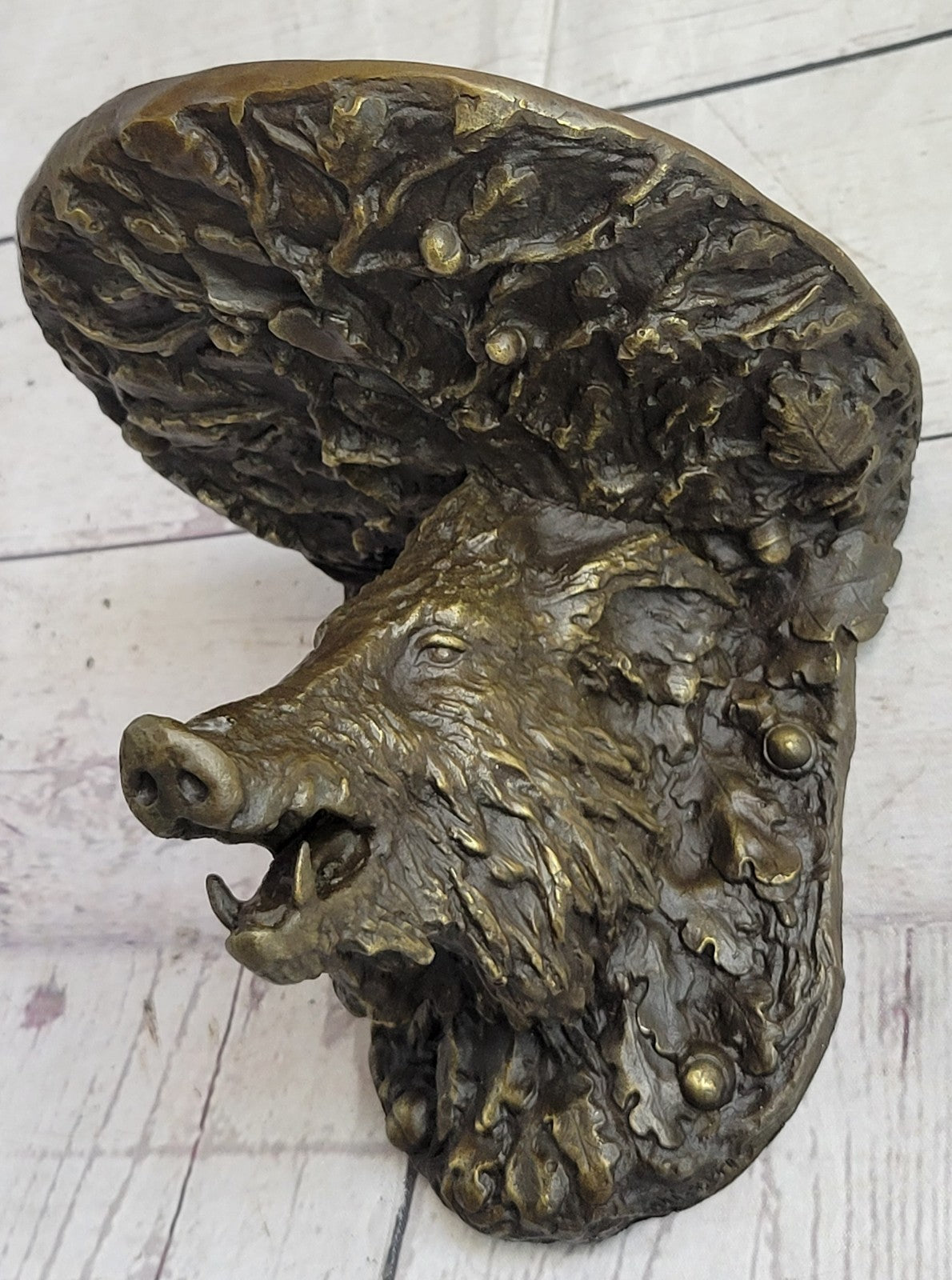 Wild Boar Head Wall Mount Bronze Copper Home Decor Wild Hog Sculpture