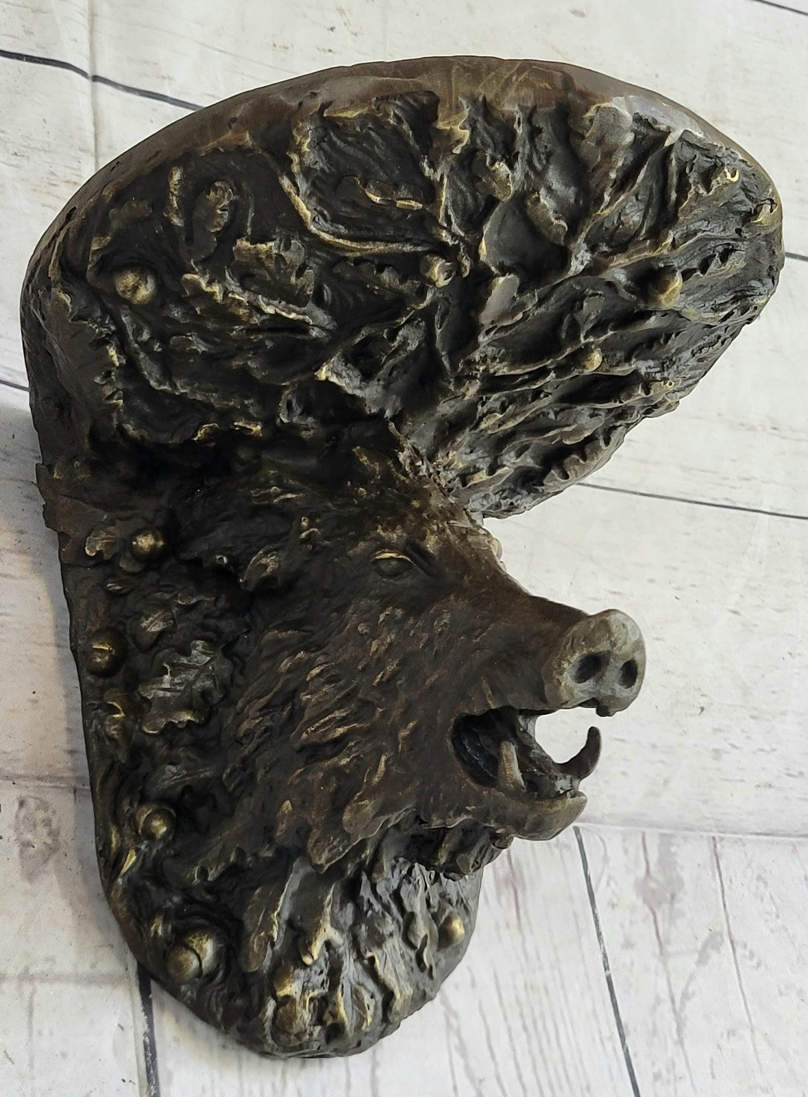 Wild Boar Head Wall Mount Bronze Copper Home Decor Wild Hog Sculpture