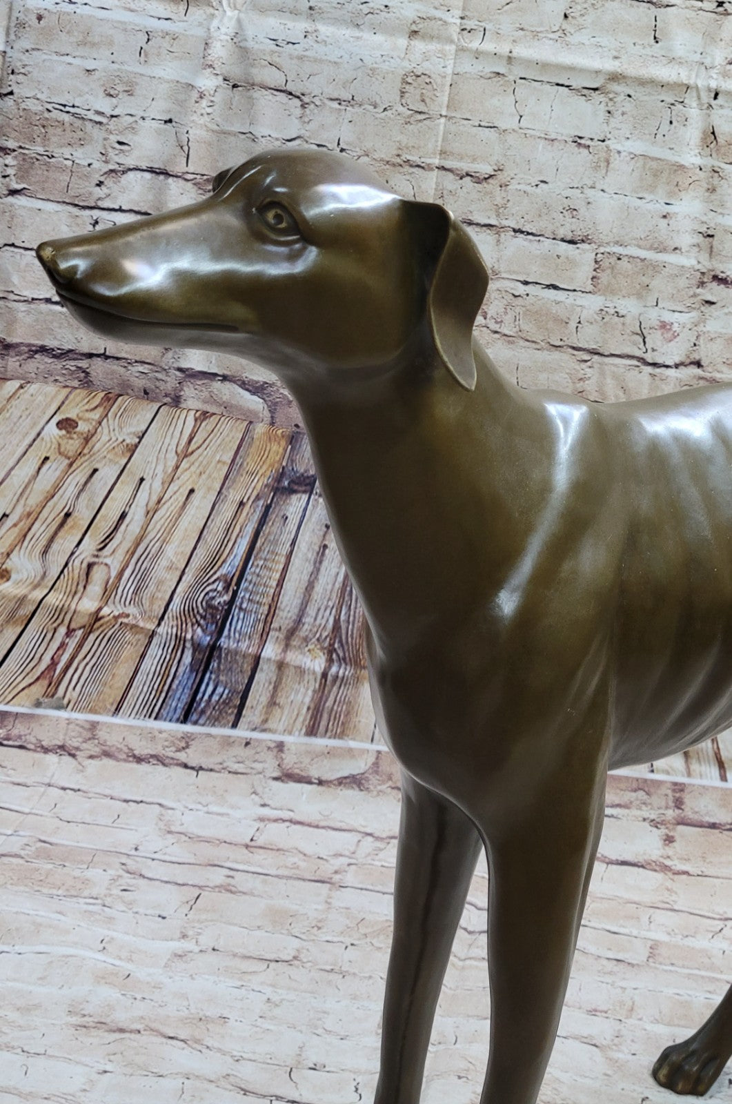 Indoor/ Outdoor Extra Large Whippet  Greyhound Museum Quality Artwork Bronze