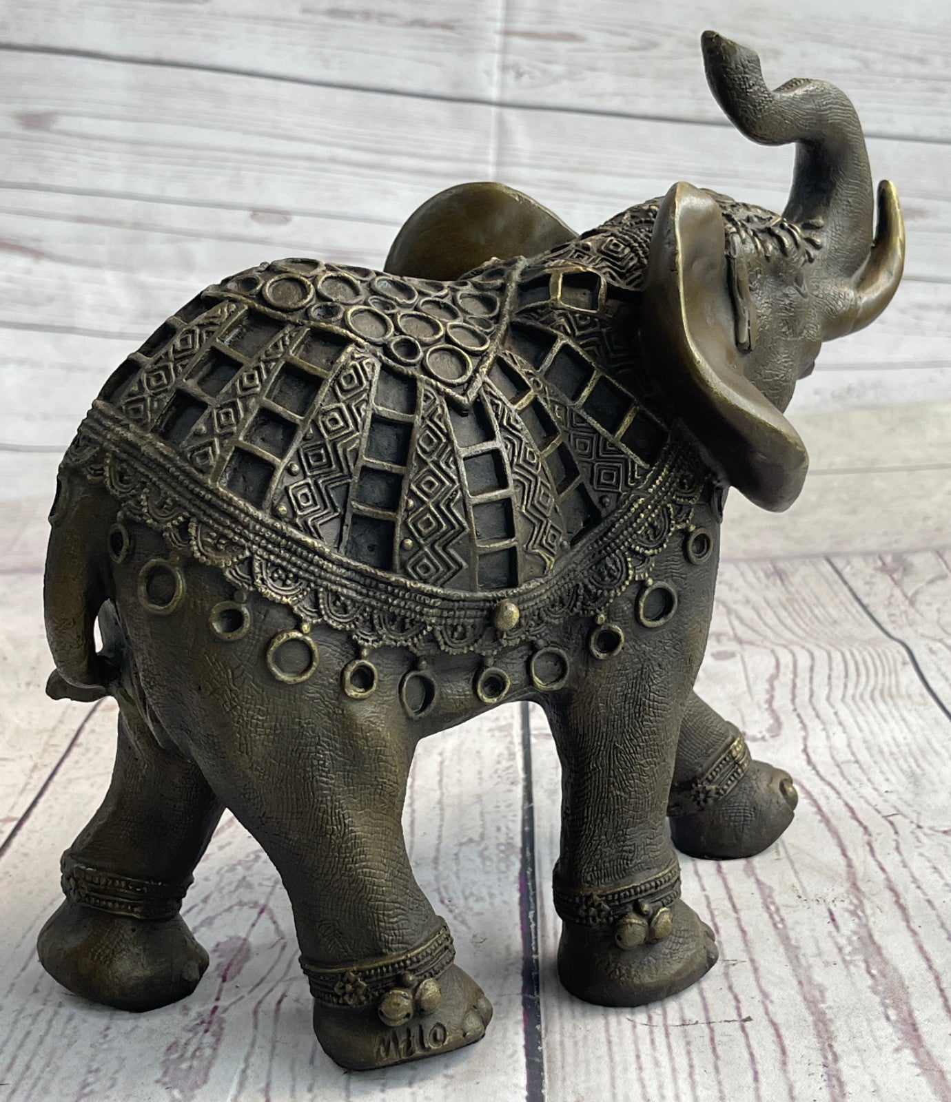 Art Deco Wildlife elephant by Milo Bronze Hot Cast Sculpture Statue Figurine Art