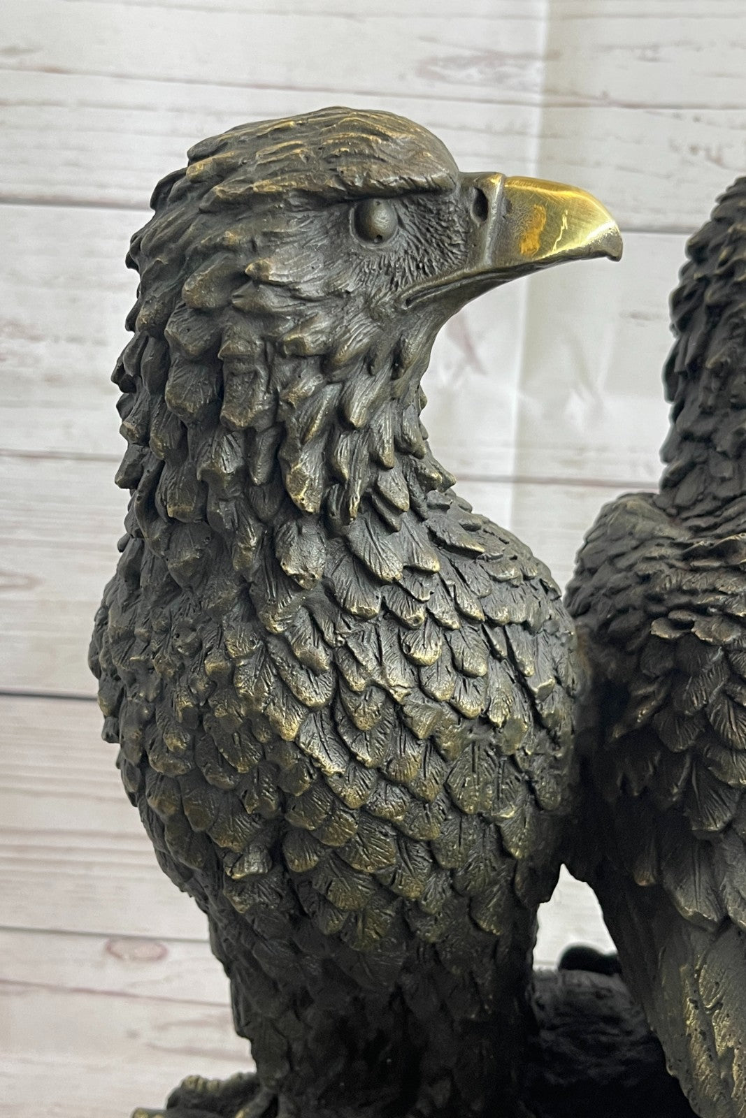 Handmade Milo Bronze Sculpture: Lifelike Eagles in Lost Wax Technique