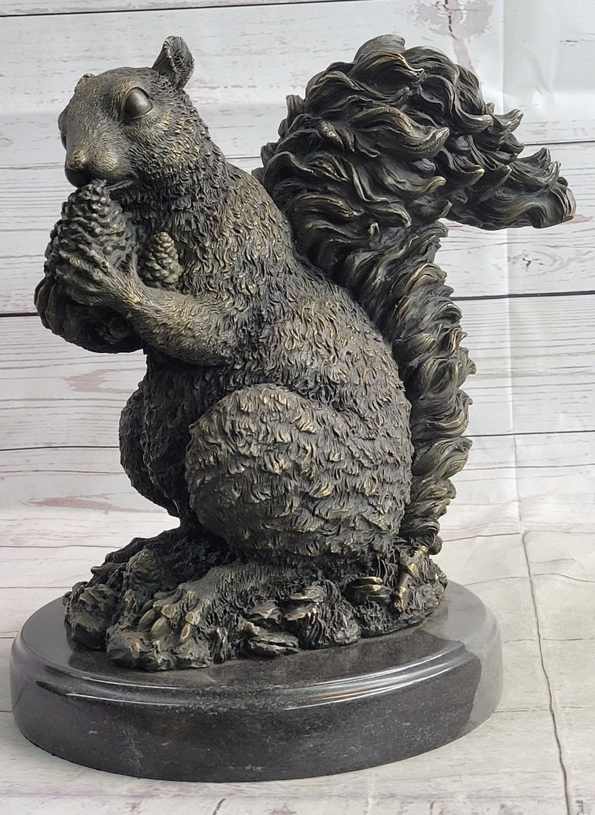 Handmade Bronze Squirrel Figurine | Sculpture Statue with Exquisite Detailing