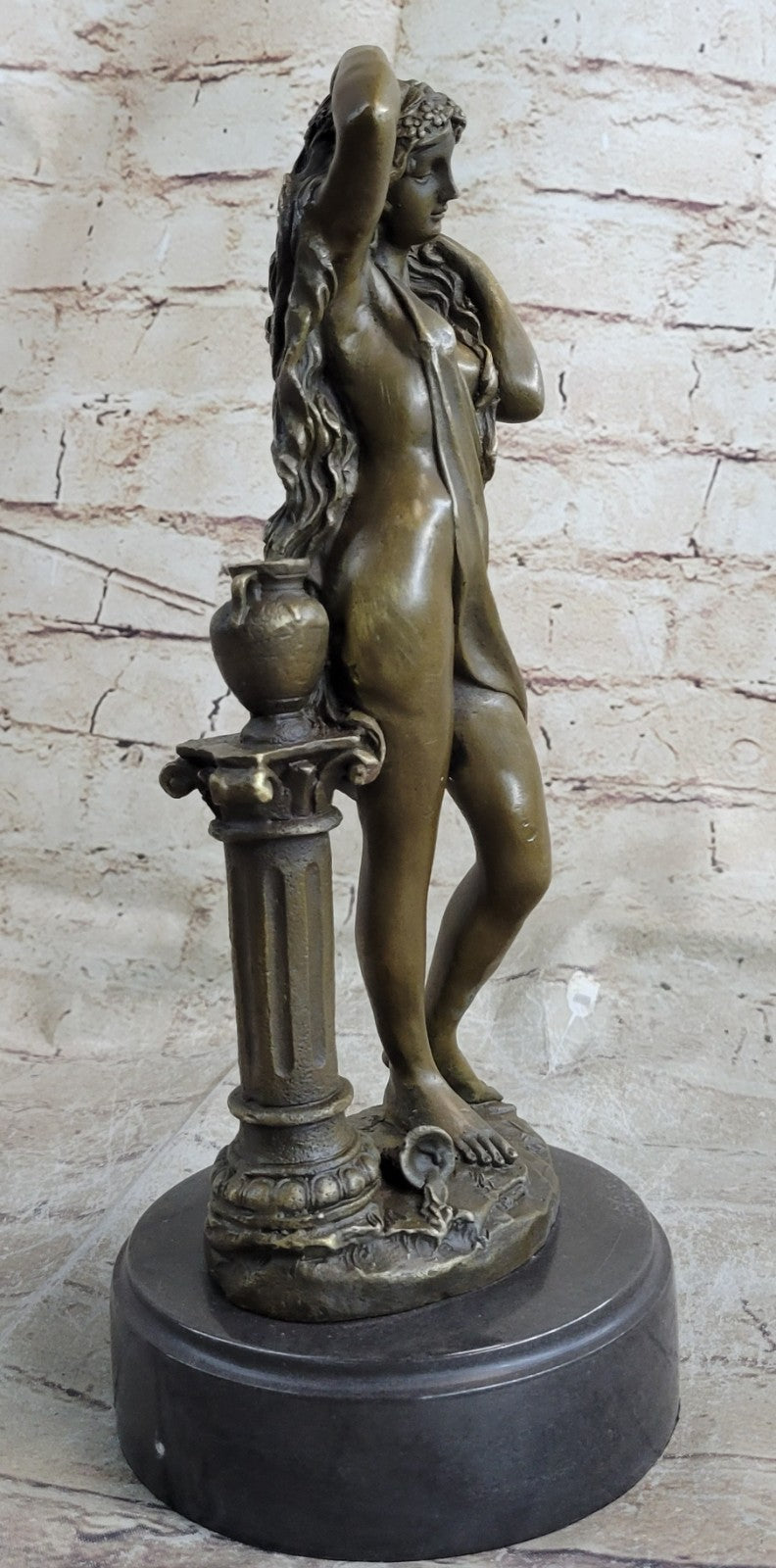 Original Jean Patoue French Nude Girl Bronze Figurine Marble Figure Hotcast