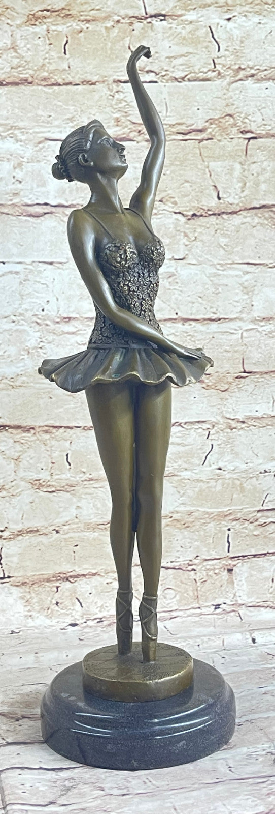 16" Original Signed Milo Well Trained Ballerina Bronze Statue Sculpture Figurine