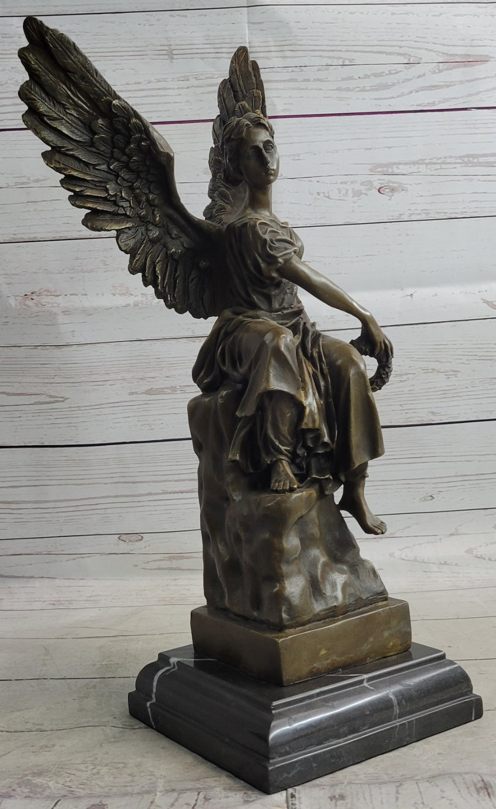 ART Archangels Nike Angel of Victory Mythical Bronze Sculpture Statue Decor GIFT