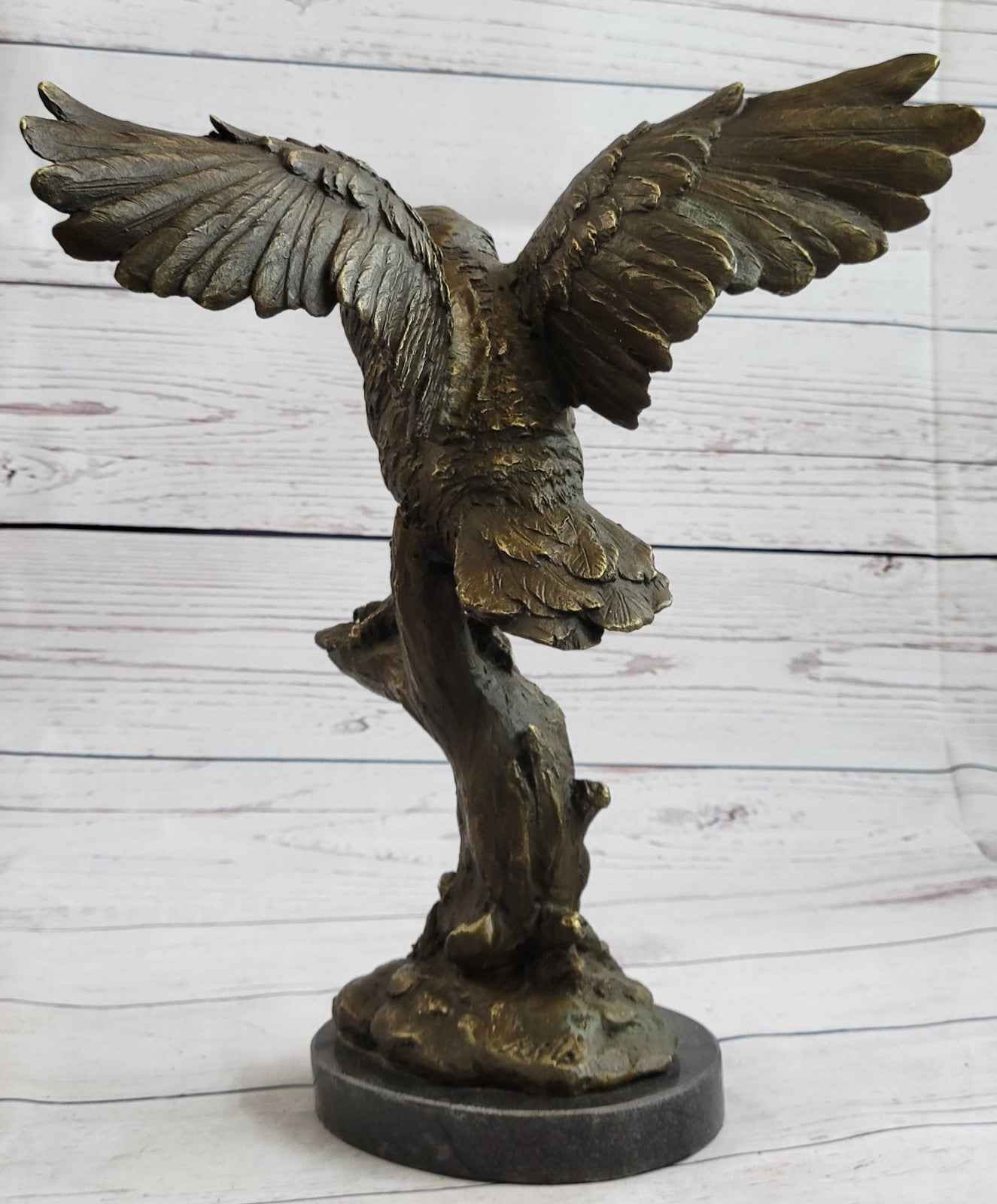 EXCLUSIVE STYLISED BRONZE OWL HOT CAST STATUE BIRD FIGURE CUBIST HAND MADE SALE