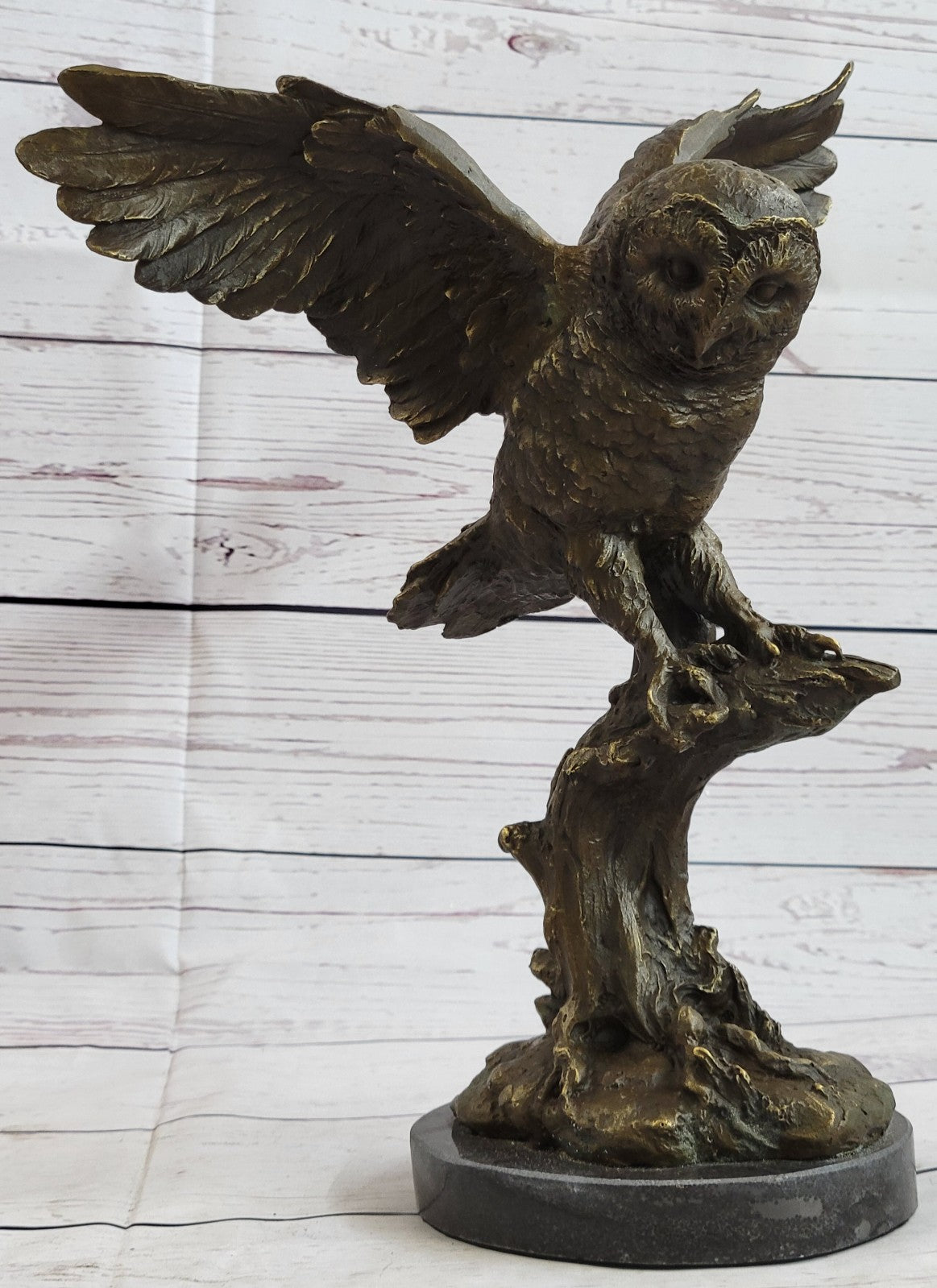 EXCLUSIVE STYLISED BRONZE OWL HOT CAST STATUE BIRD FIGURE CUBIST HAND MADE SALE