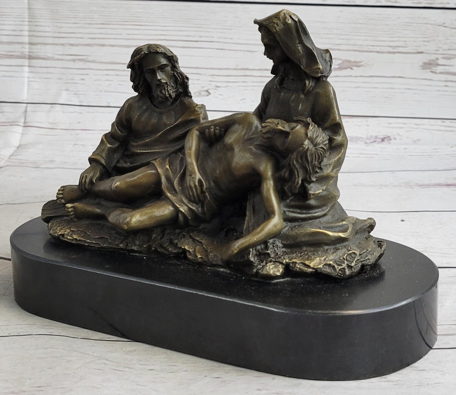 Bronze Sculpture Signed Original Valli Christ Lamentation Hot Cast Sculpture