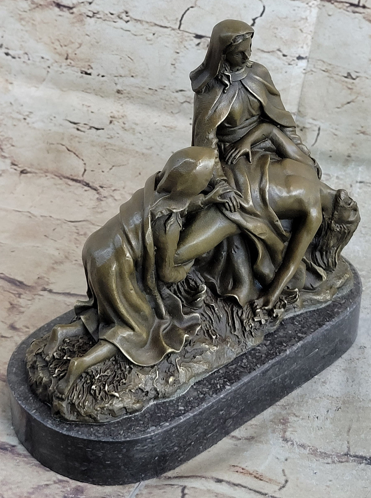 Christ with the Virgin and St. Mary Magdalene bronze Religious Church Bronze art